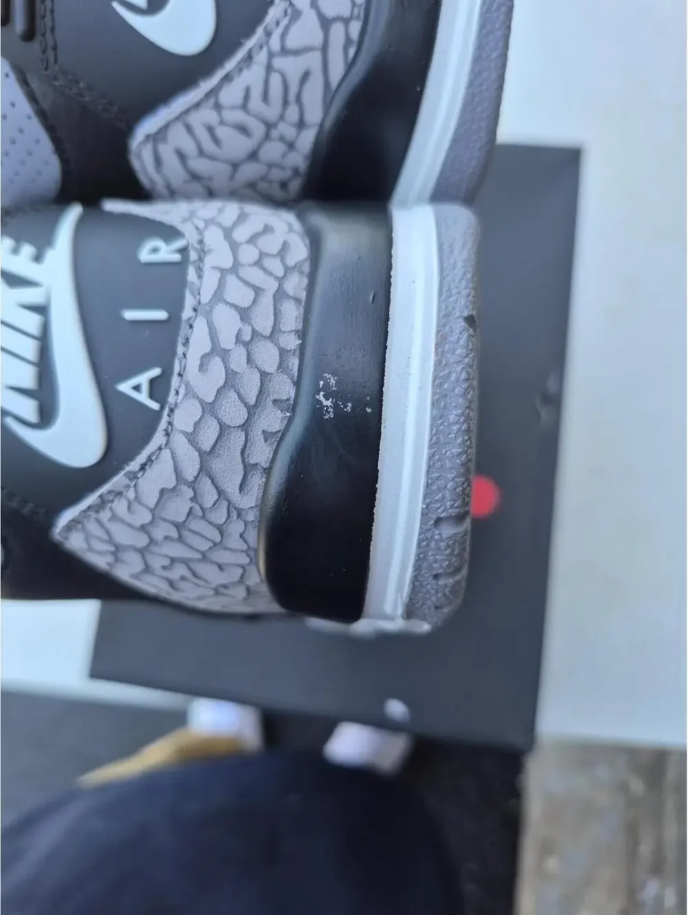 Nike Air Jordan 3 Retro Black Cement Sneakers Size 7Y